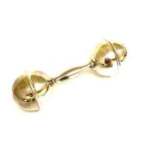 Lunt C-99 Sterling Silver Barbell Vintage 1980's Baby Rattle
